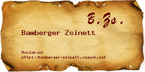 Bamberger Zsinett névjegykártya